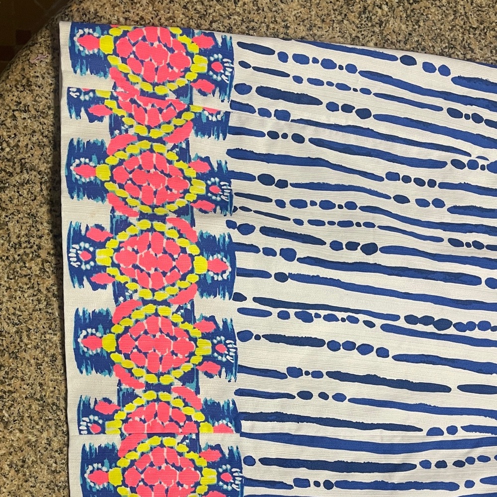 Lilly Pulitzer Blue and White Striped sundress shift with pink accents